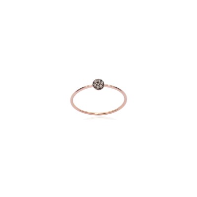 Bague Burato Paillettes en or rose et diamants bruns